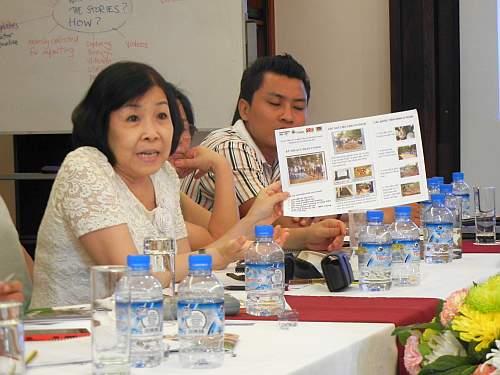 Showing the Vietnam project's brochure